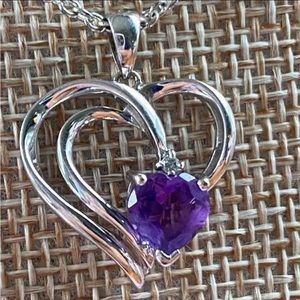 10 Karat White Gold Amethyst Pendant